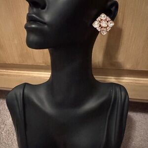 Elegant Gold and Silver Crystal Earrings